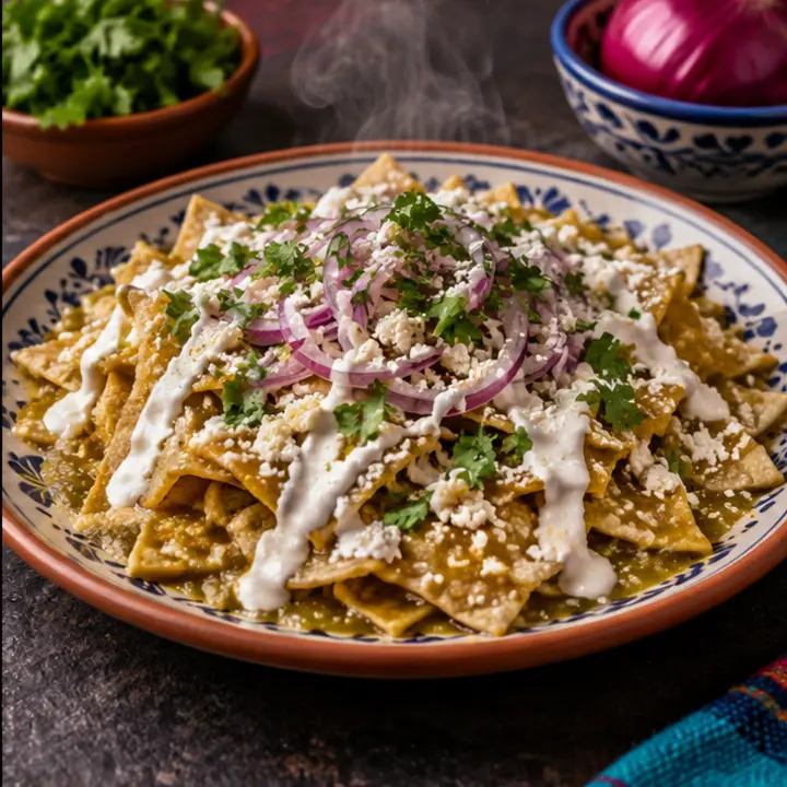 Chilaquiles sencillos, recién preparado