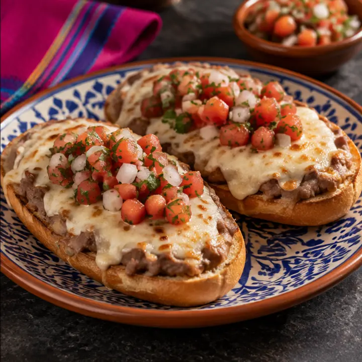 Molletes, recién preparado