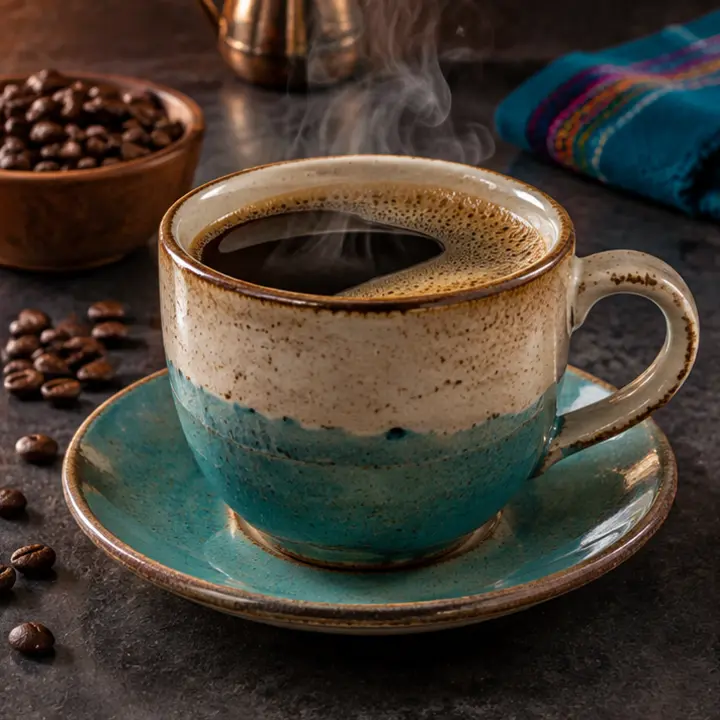 Café americano, recién preparado