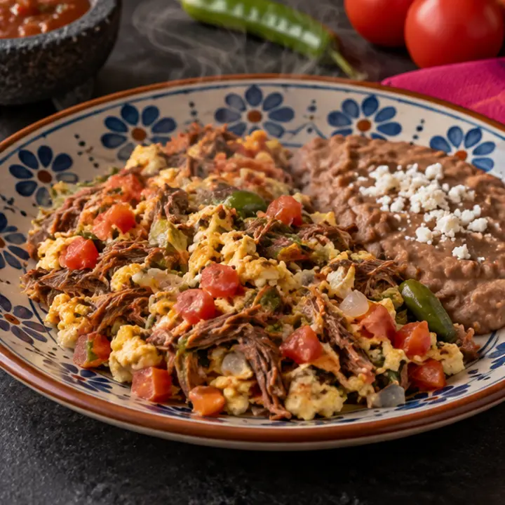 Machaca mexicana, recién preparado